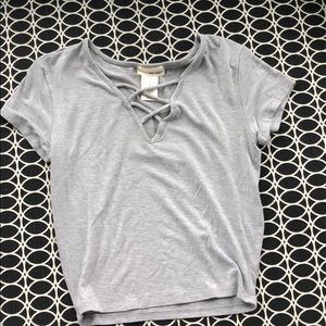Gray crop top